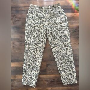 Talbots Embroidered Linen Cotton Pants Women’s Size 8